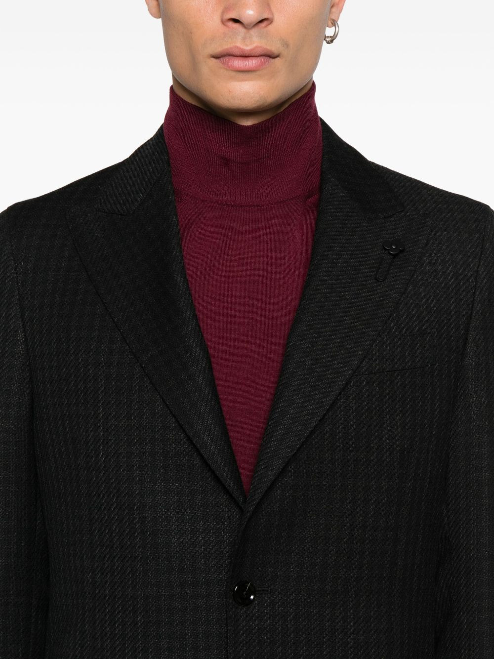 houndstooth-pattern two-button blazer - 5