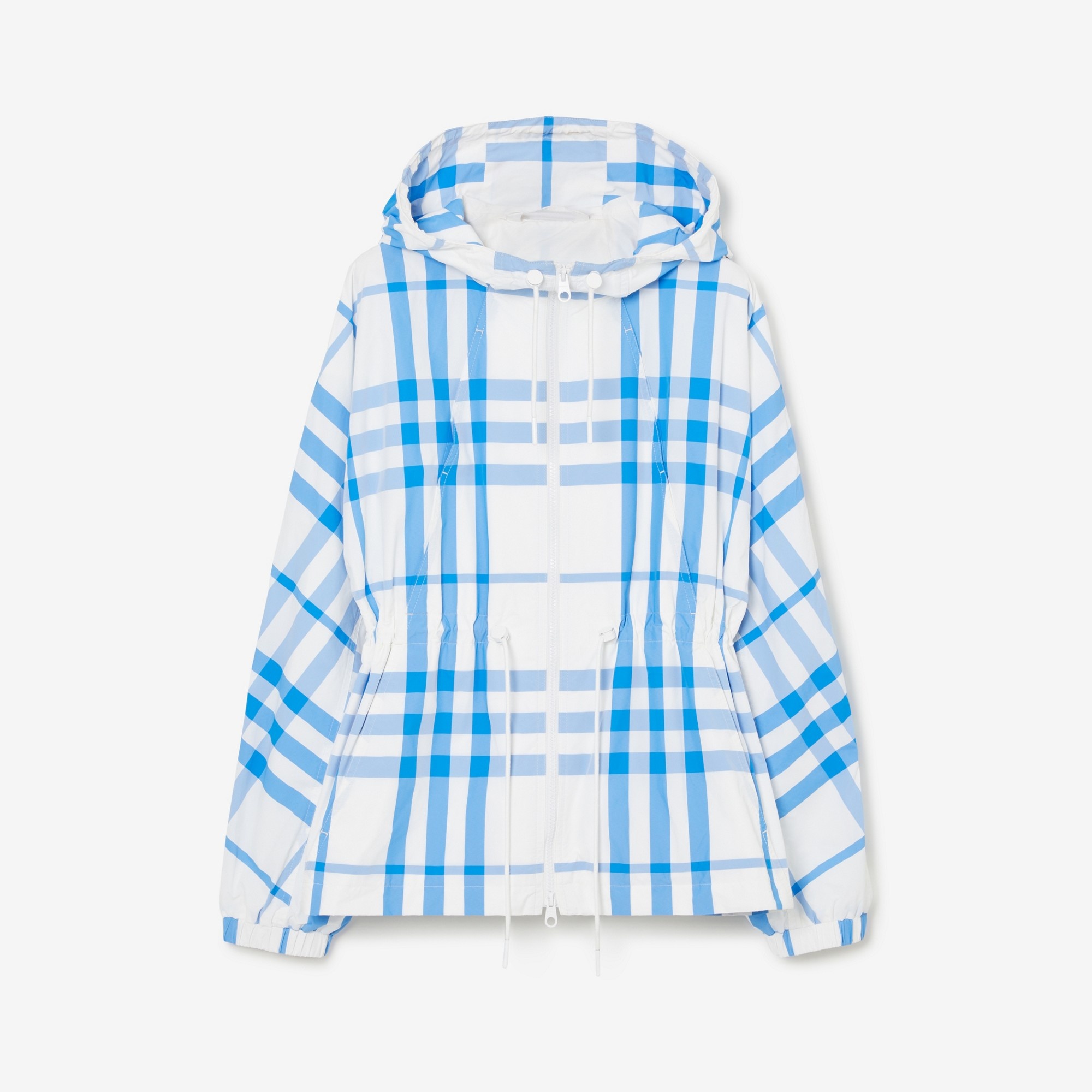Check Nylon Hooded Jacket - 1