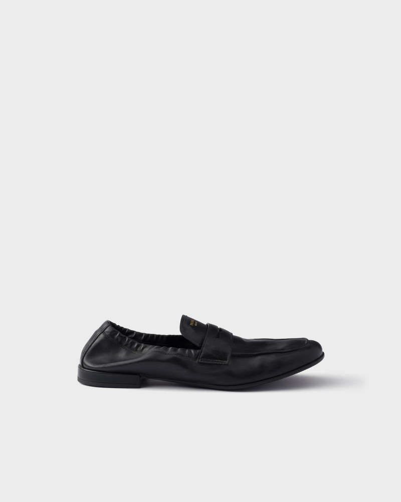 Prada Shuffle antiqued leather loafers outlook