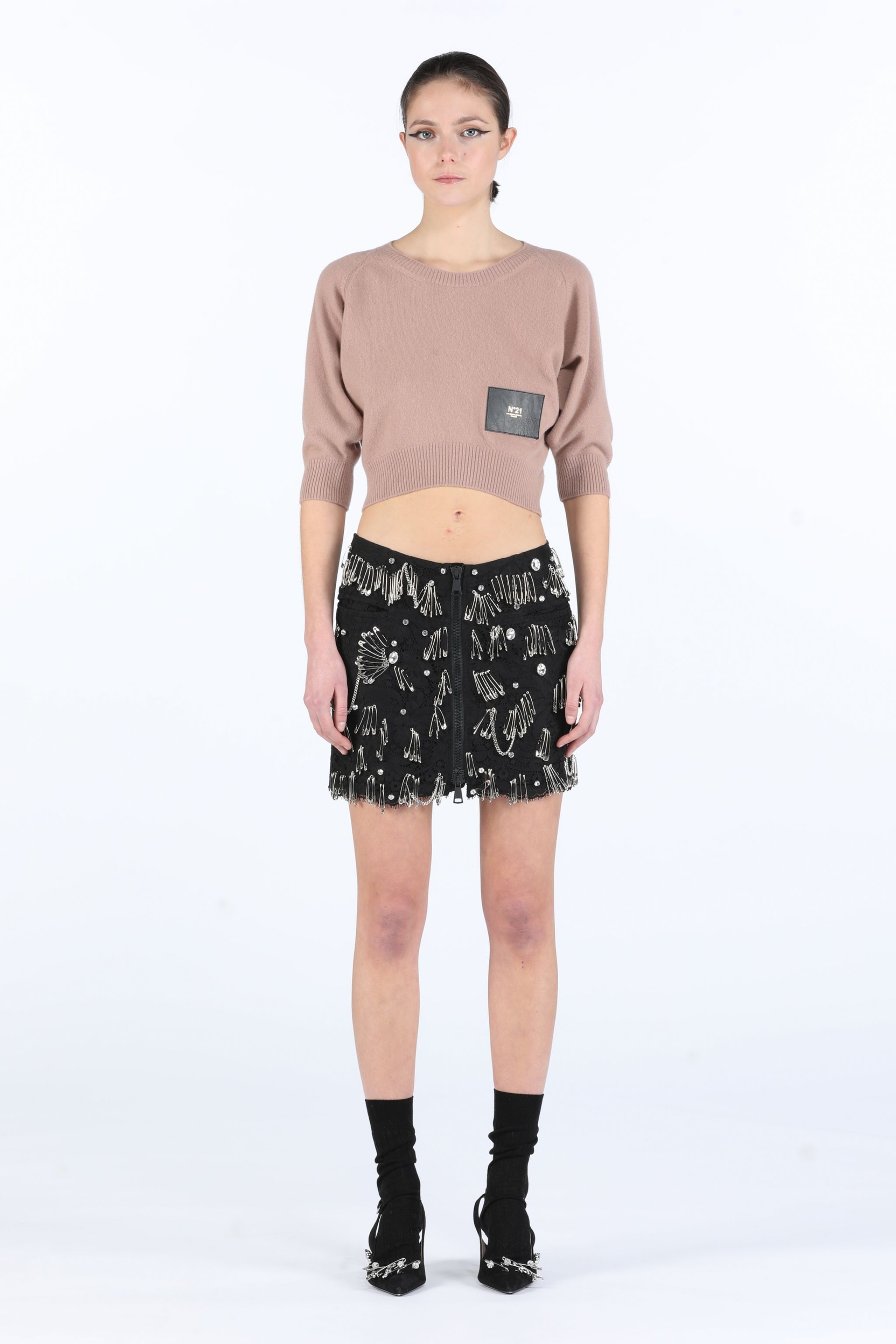 LOGO-PATCH CROPPED SWEATER - 4