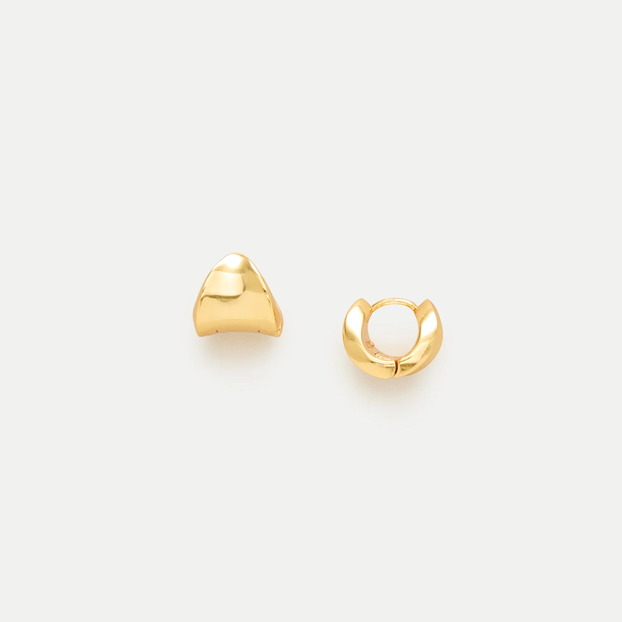 Wide huggie hoop earrings - 1