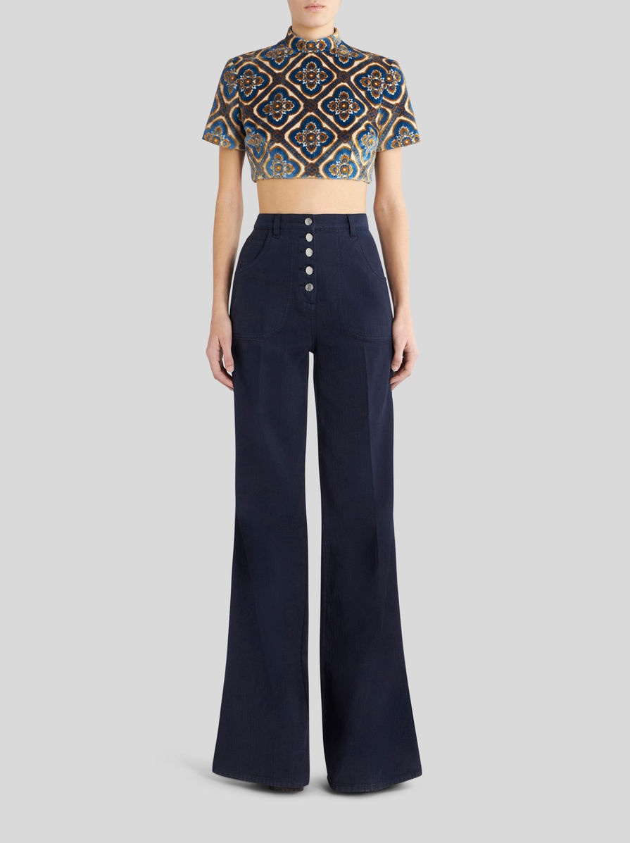 JEANS WITH FOLIAGE POCKETS - 3