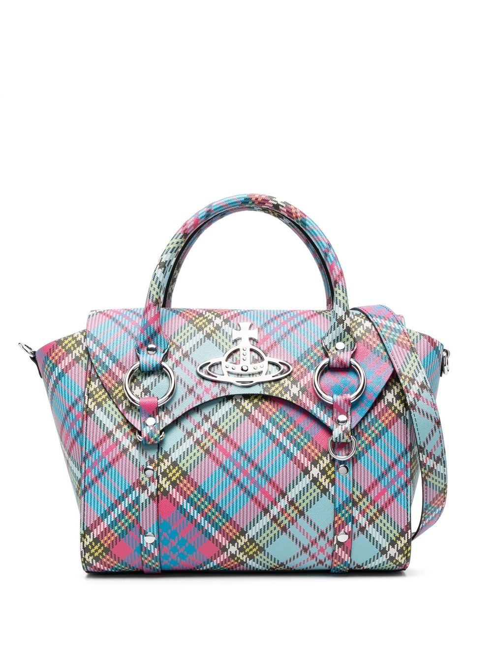 Betty medium plaid-print tote bag - 1