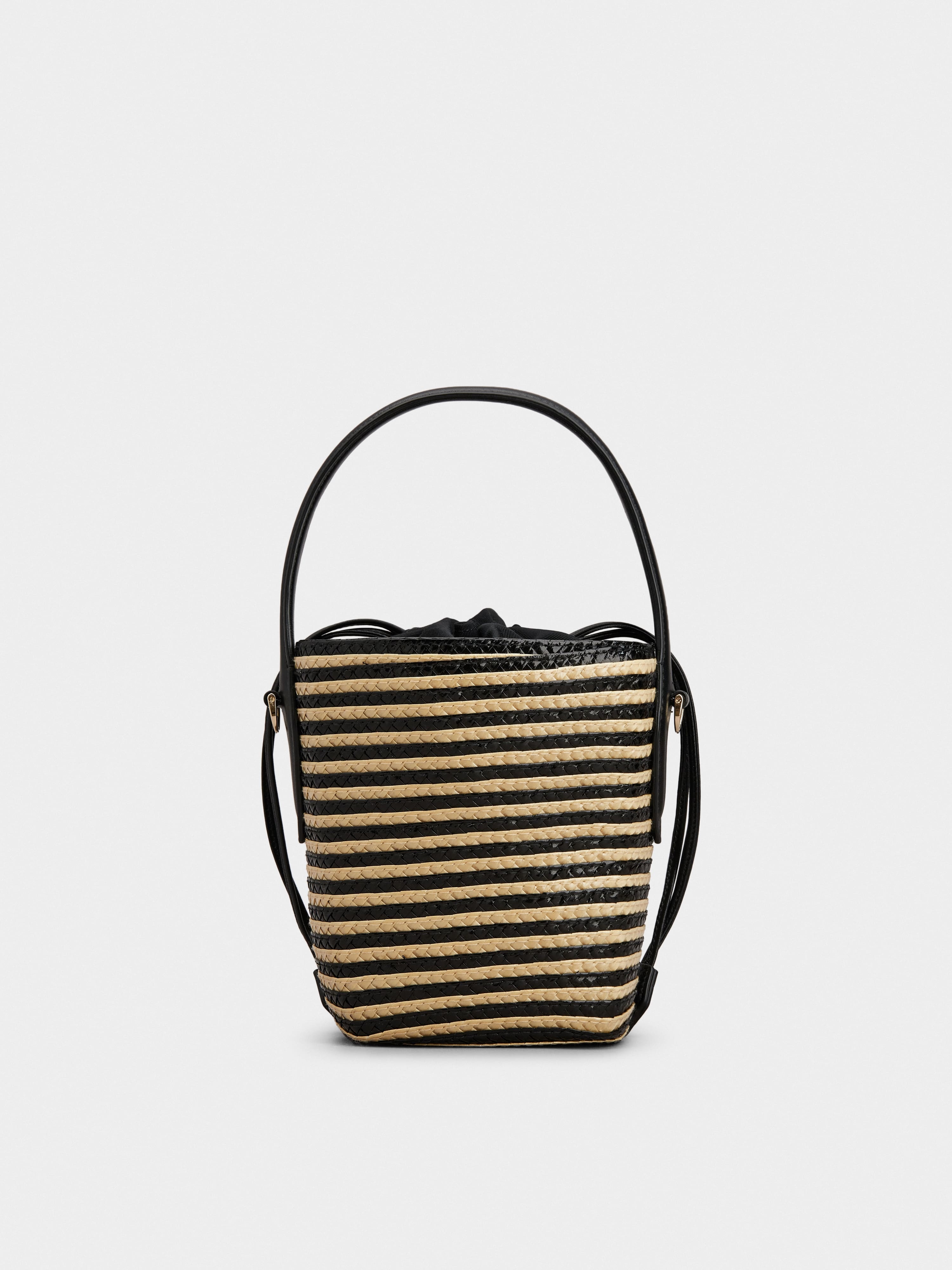 Viv' Skate Strass Buckle Mini Bucket Bag in Raffia - 5