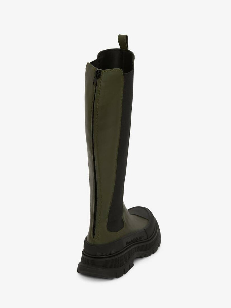 Tread Slick Knee High Boot in Khaki 3