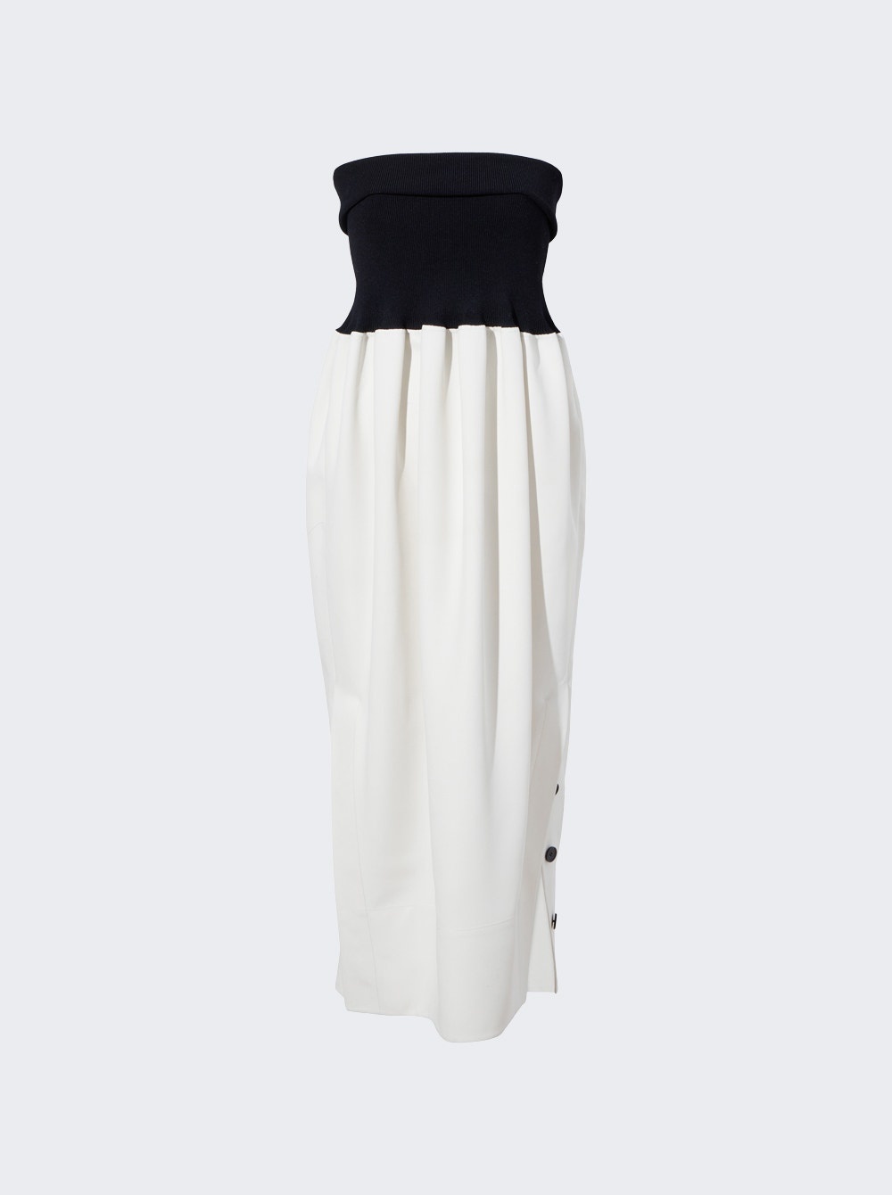 Viscose Crepe Knit Dress White - 1