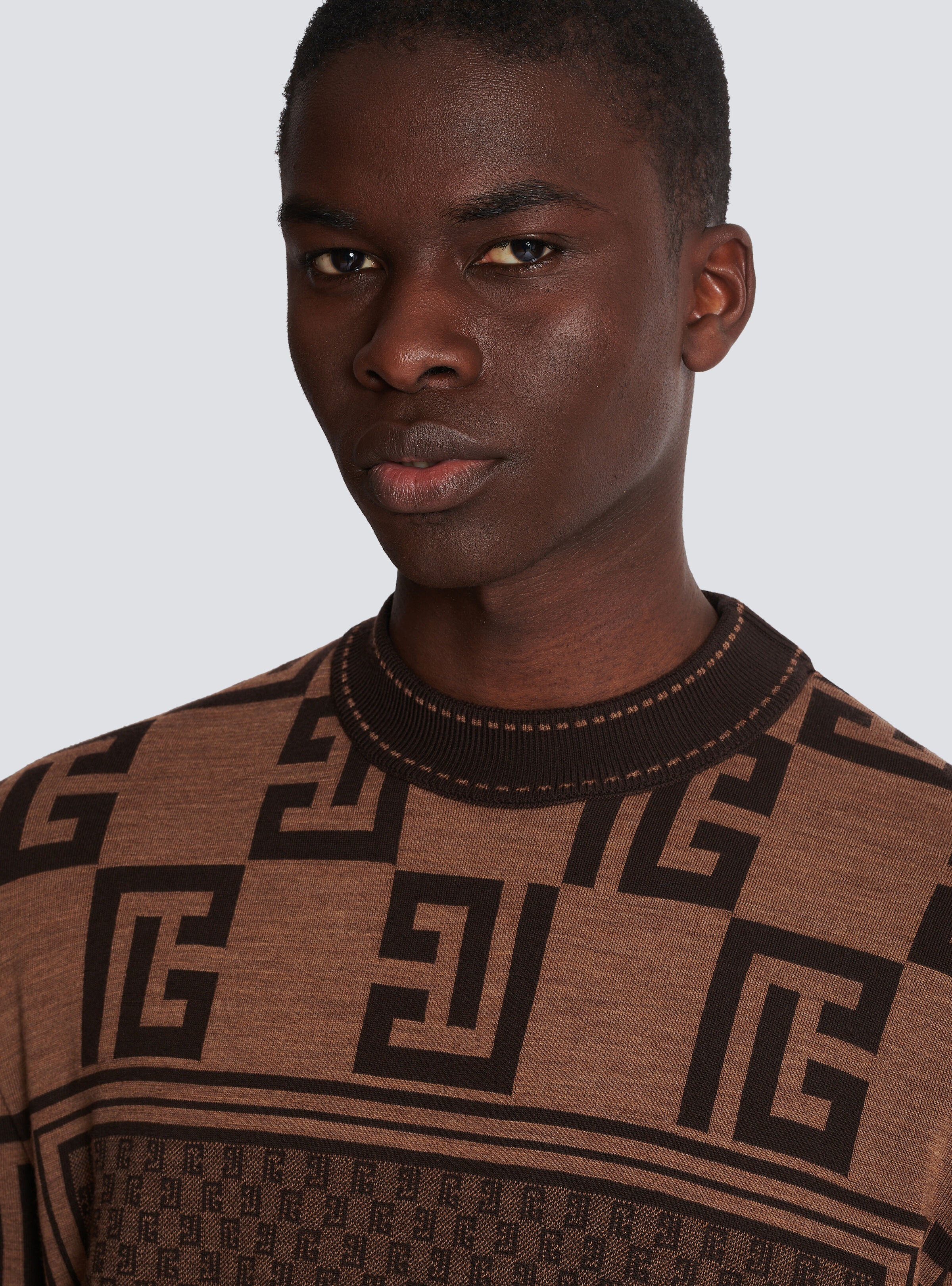 Mini monogram jacquard scarf jumper - 7