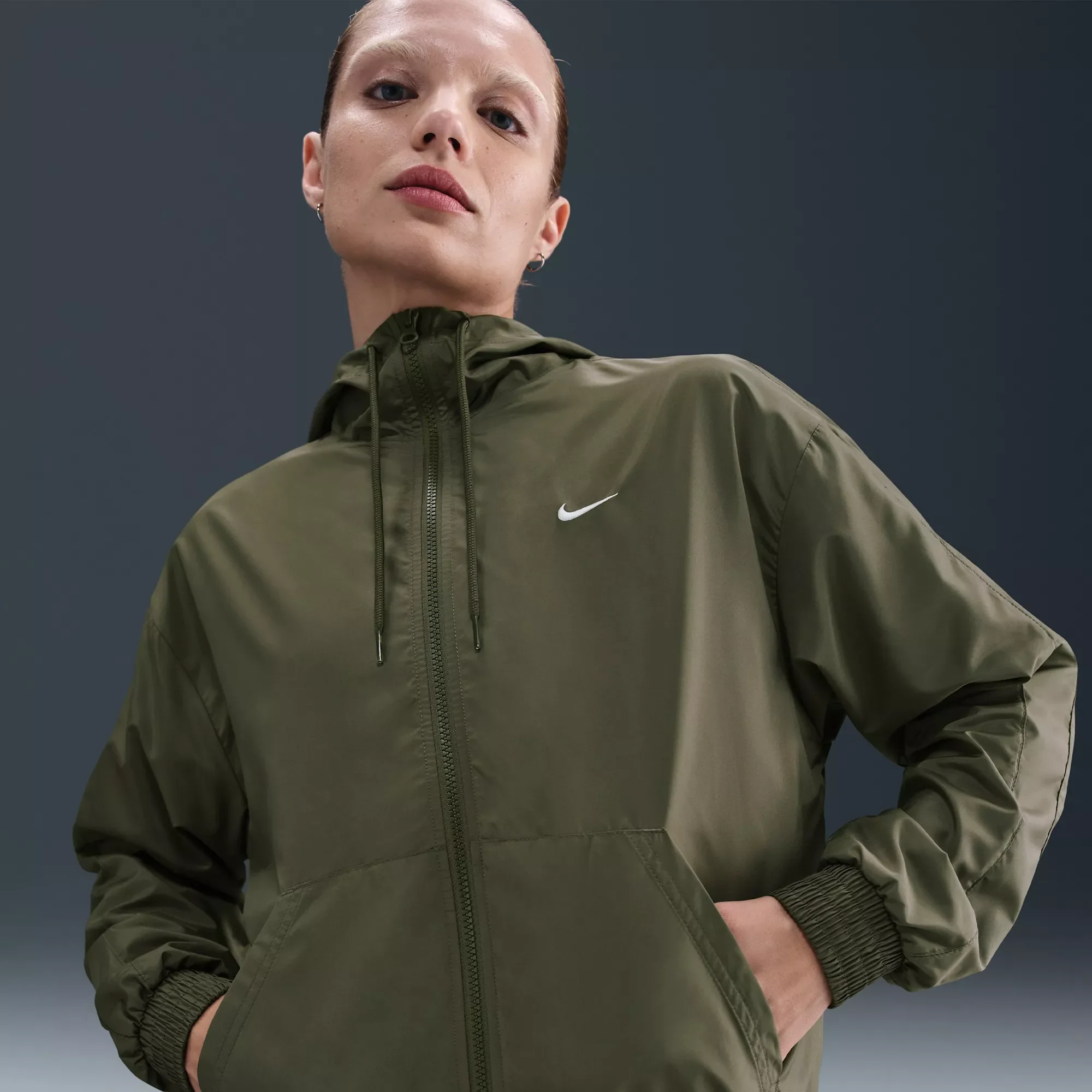 Nike Women's Sportswear Classic Wovens Loose UV Hooded Jacket - 1