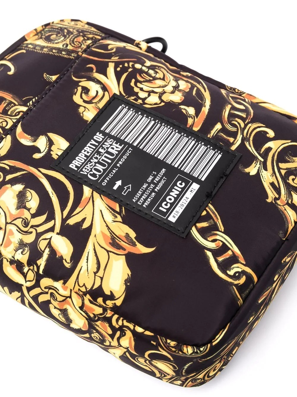 baroque-print logo-motif messenger bag - 4