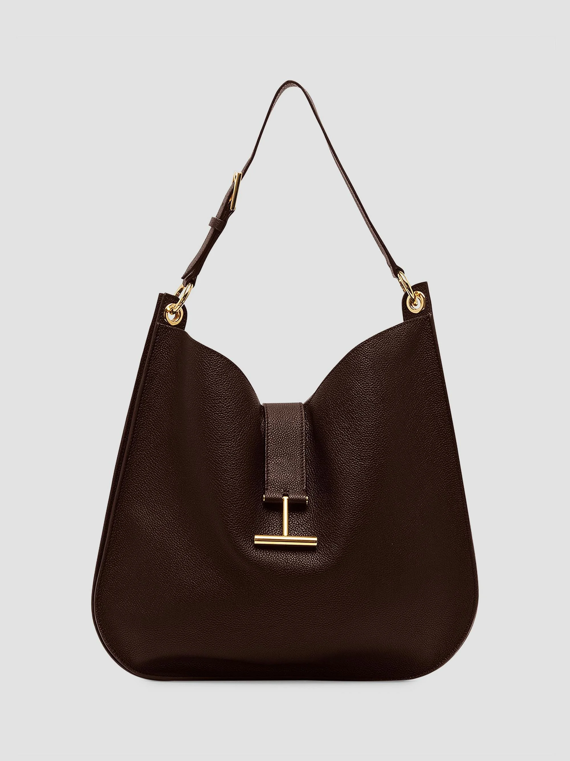 Women's Large Tara Leather Hobo Bag - Espresso - 1