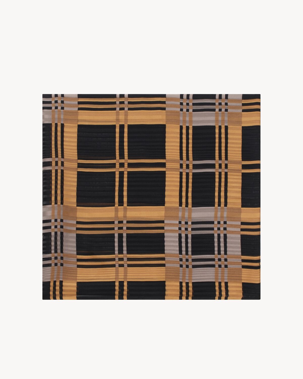 SQUARE SCARF IN PLAID SILK PEKIN - 1