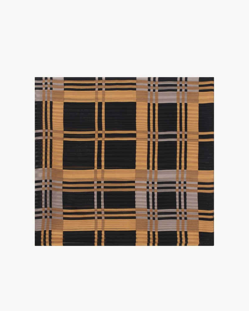 SQUARE SCARF IN PLAID SILK PEKIN 1
