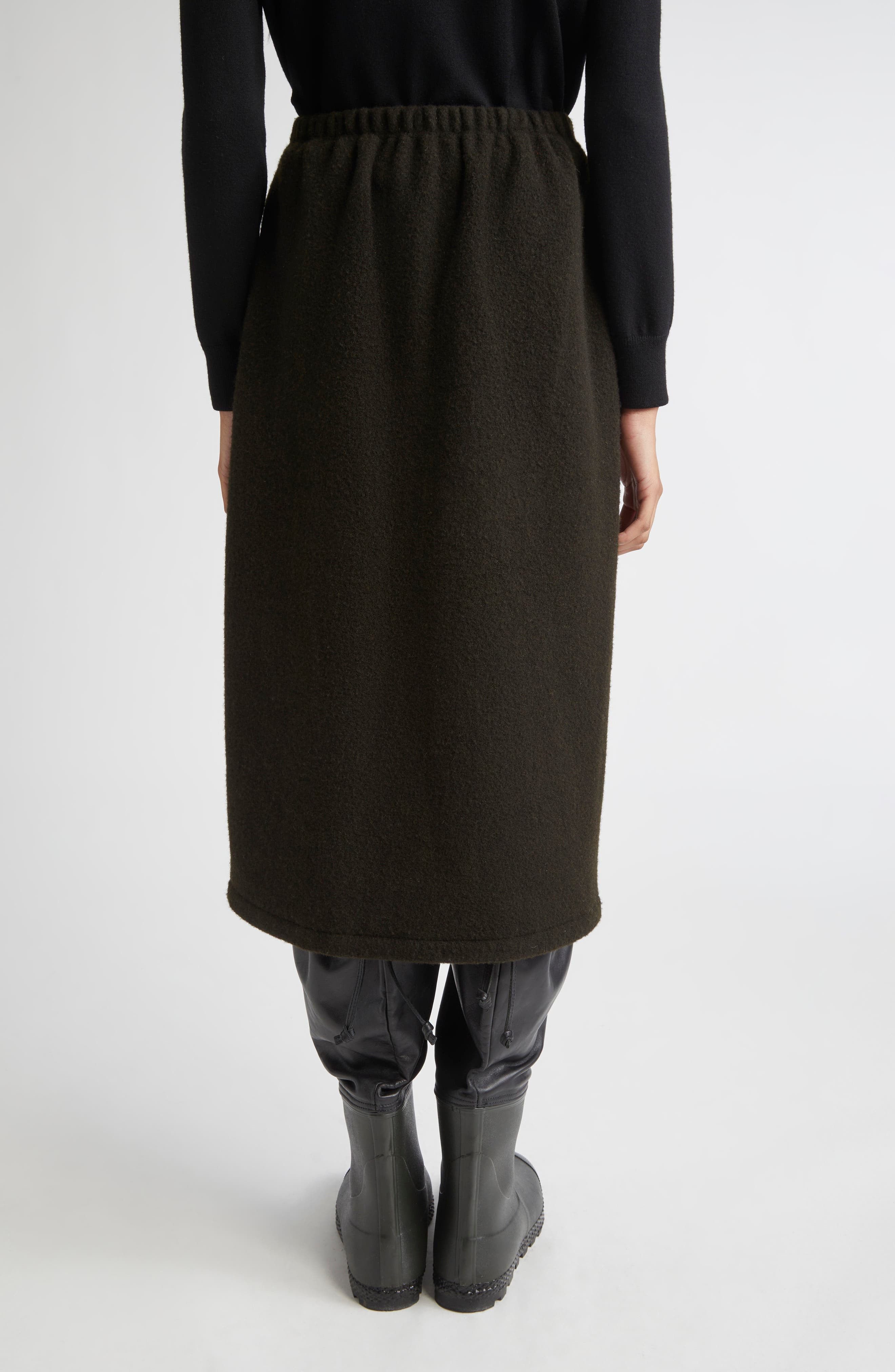 RIER Wool Fleece Wrap Skirt in Tourbe Fleece at Nordstrom - 3