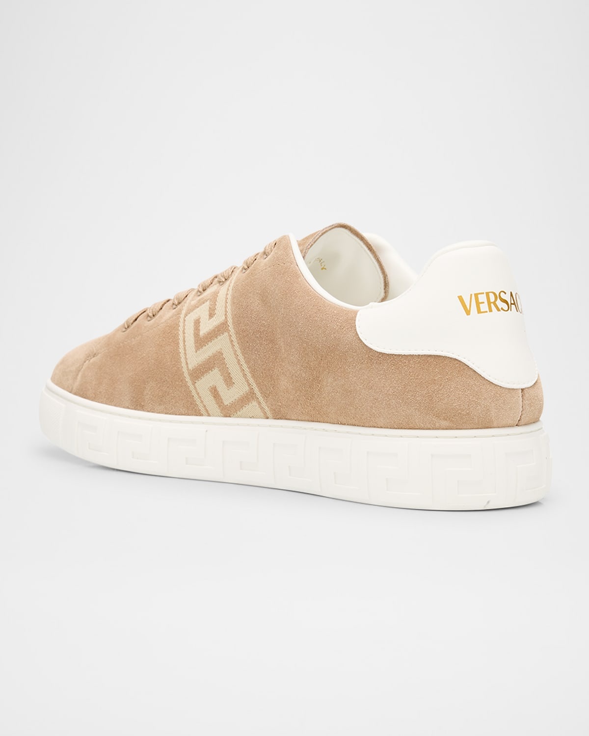 Men's La Greca Greek Key Suede Low-Top Sneakers - 4