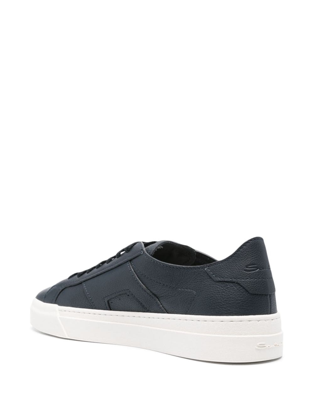 grained leather sneakers - 3