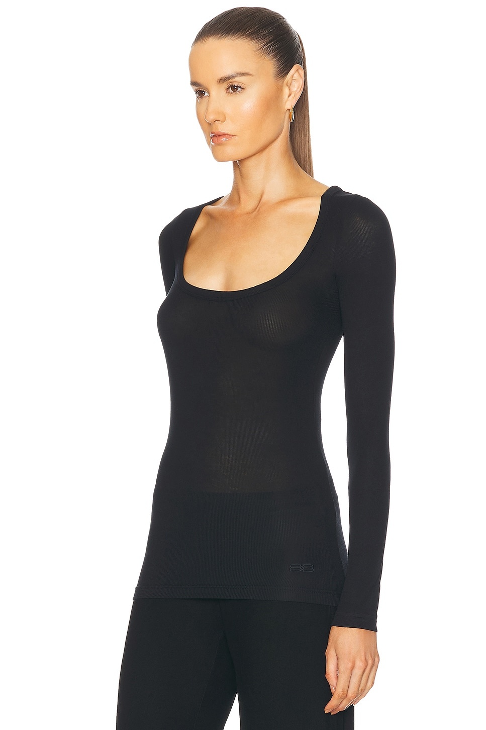 Long Sleeve Decollete Top - 2