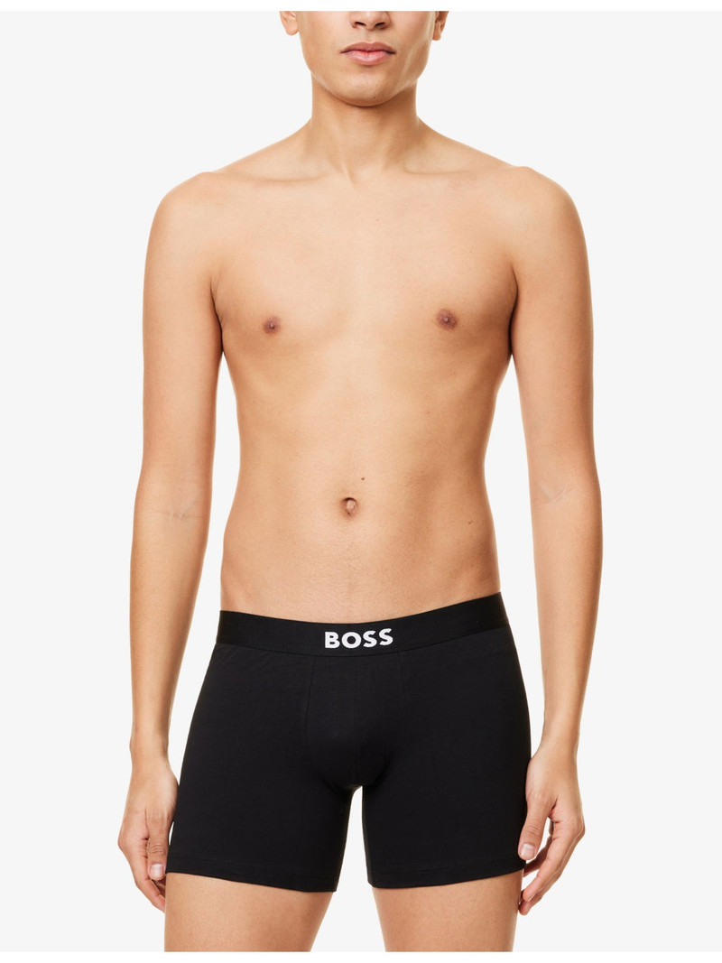 BOSS BOSS ONE x David Beckham Logo-Waistband Pack of Three Stretch-Cotton Boxers outlook