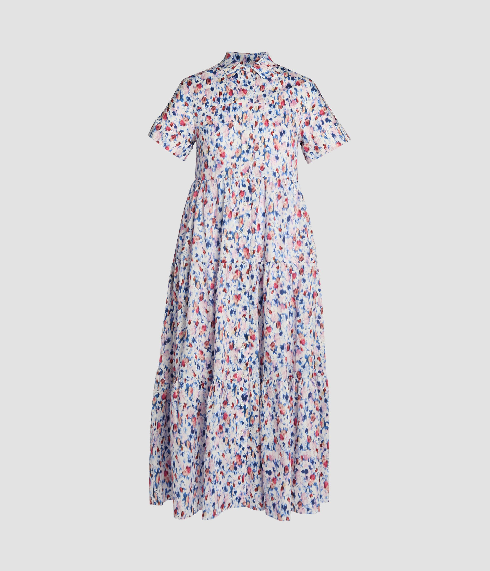 SHORT SLEEVE MIDI SHIRT DRESS - 2