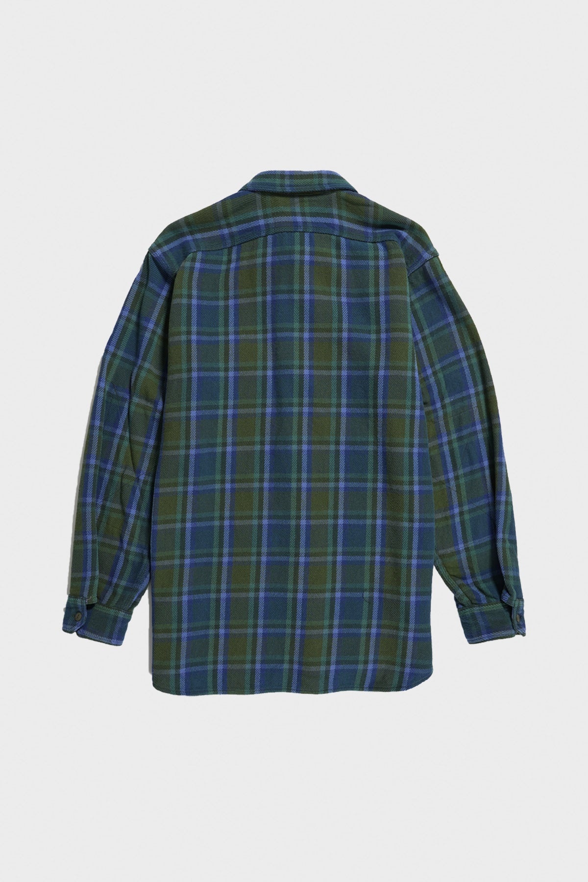 Work Shirt - Green Cotton Heavy Twill Plaid - 2