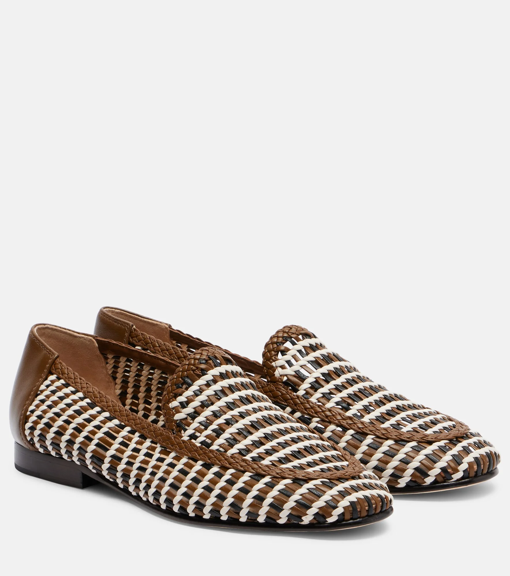 Prilla woven leather loafers - 1