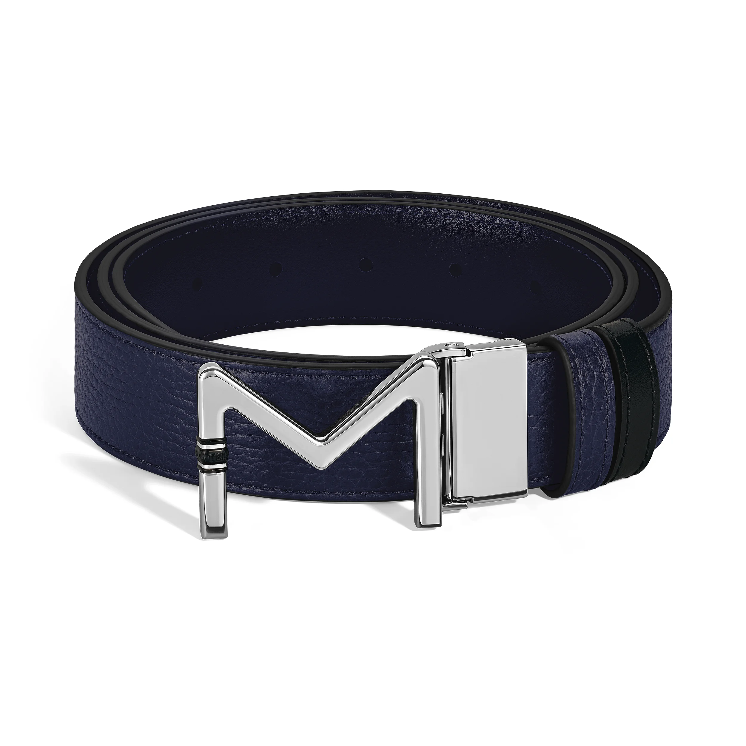 MEISTERSTÜCK BUCKLE MIDNIGHT BLUE/BLACK 35MM REVERSIBLE LEATHER BELT - 1
