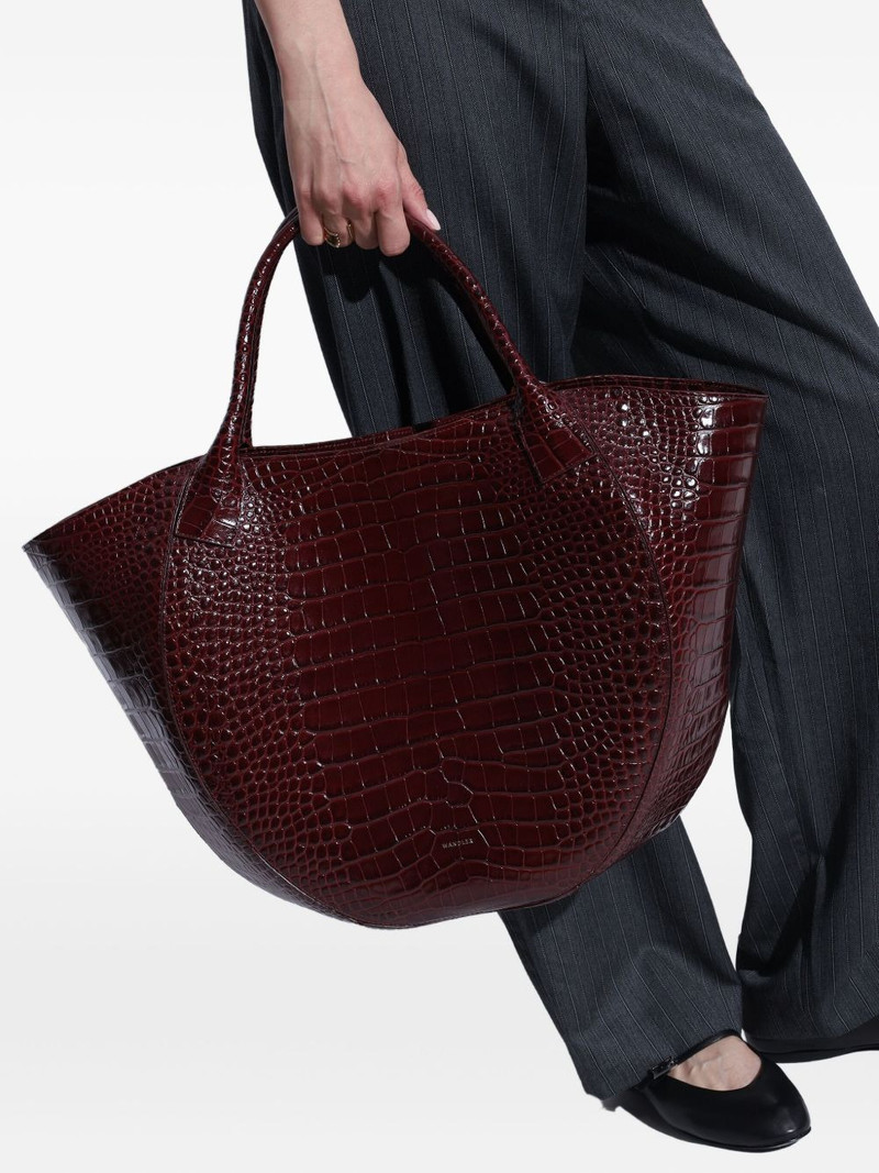 WANDLER Mia crocodile-effect tote bag outlook
