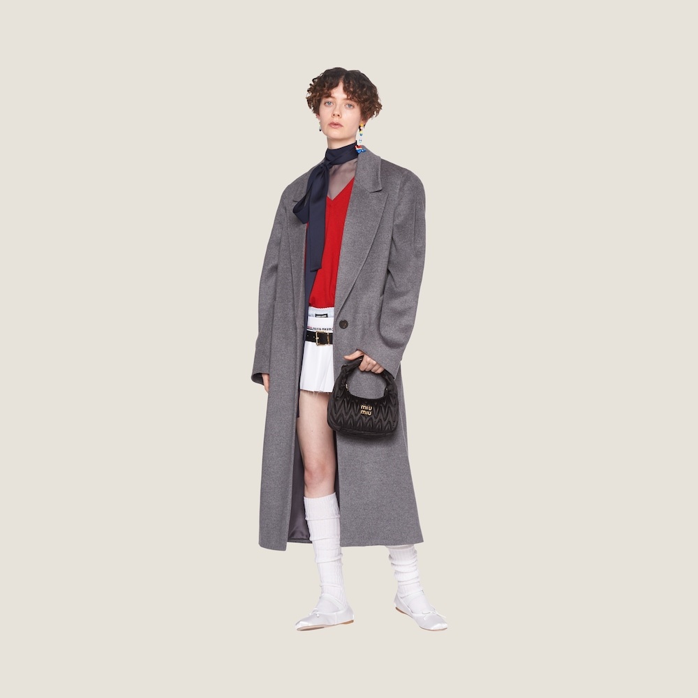 Single-breasted velour coat - 1