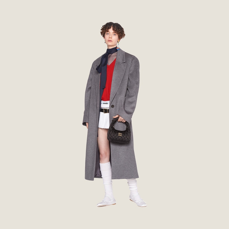 Single-breasted velour coat 1