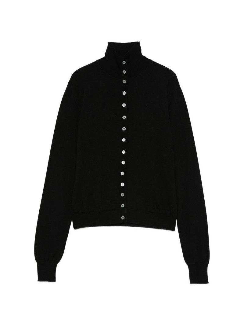buttoned turtleneck cardigan 1