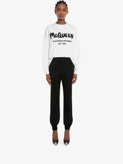 Alexander McQueen Women's McQueen Graffiti Sweatshirt in White/black outlook