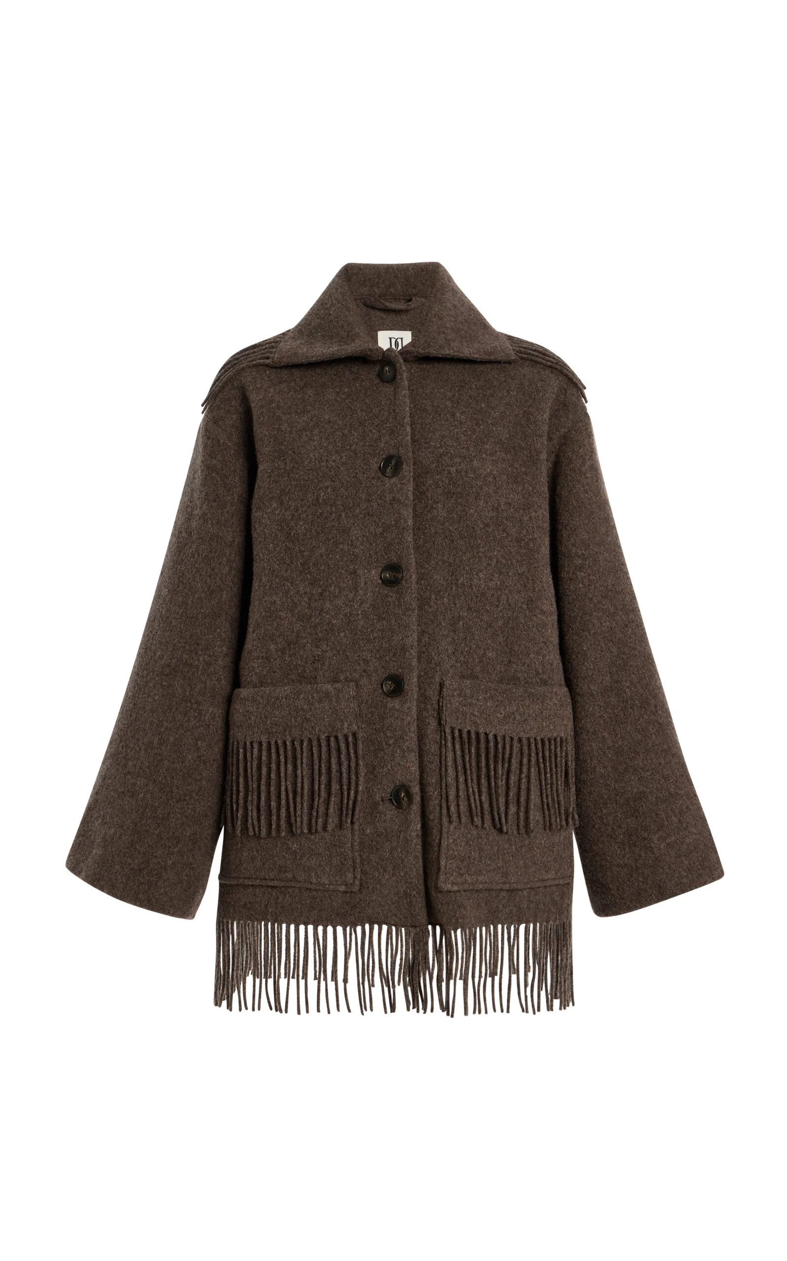 Boloune Fringe Wool Coat brown - 1