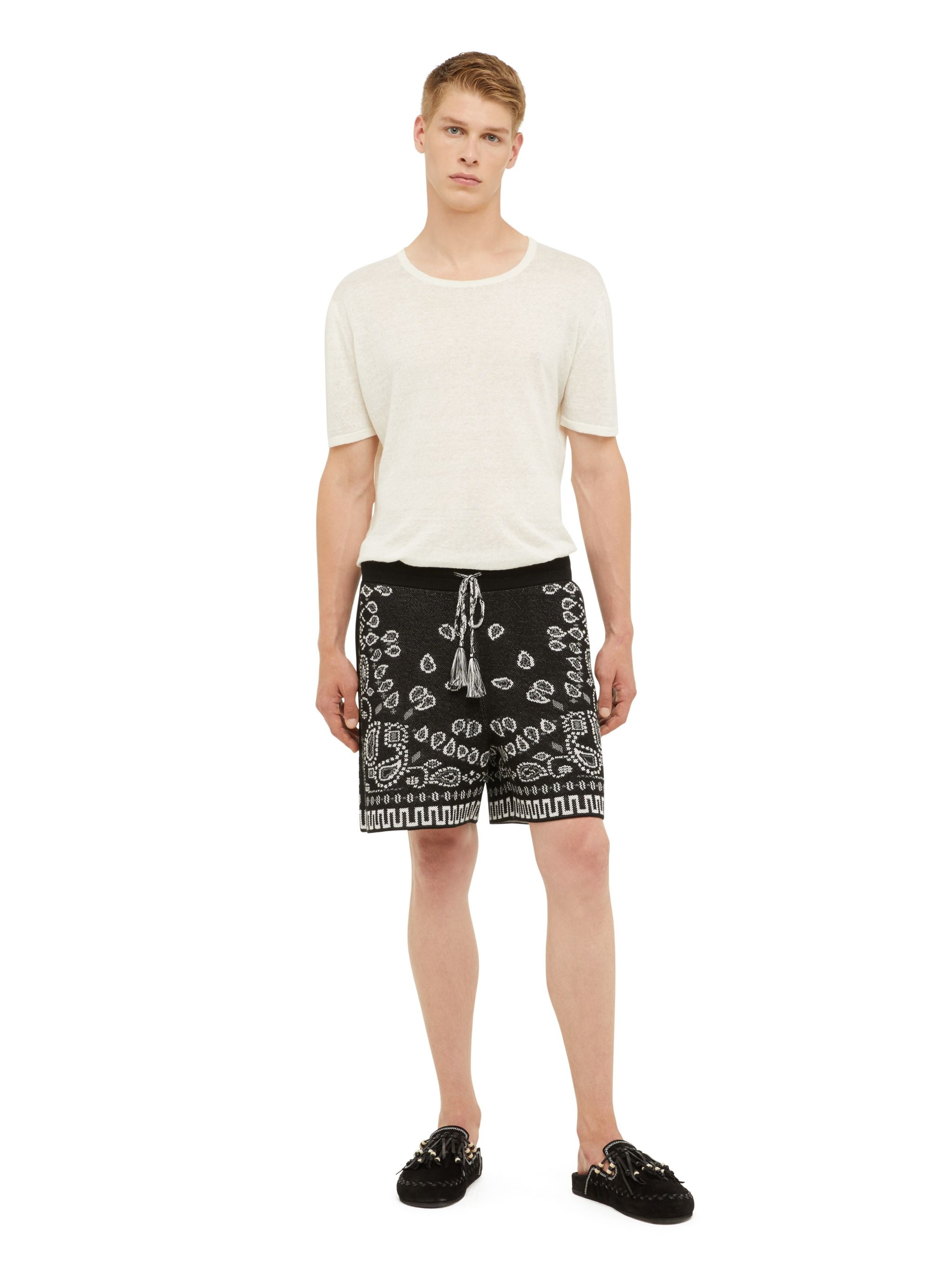 Cotton Piquet Bandana Shorts - 4