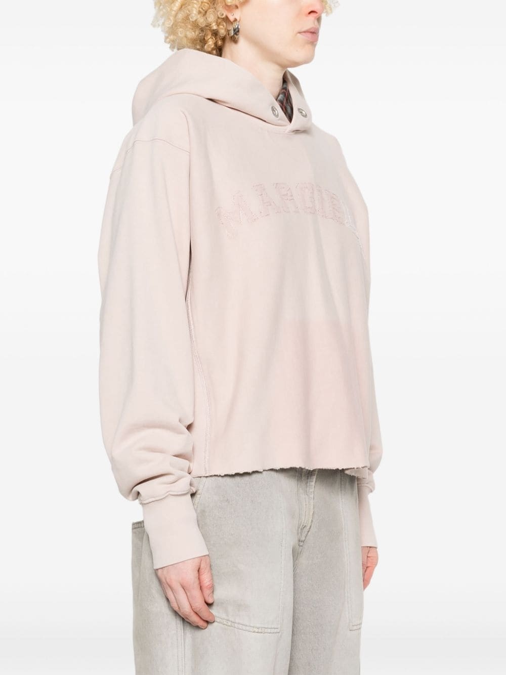 logo cotton hoodie - 3