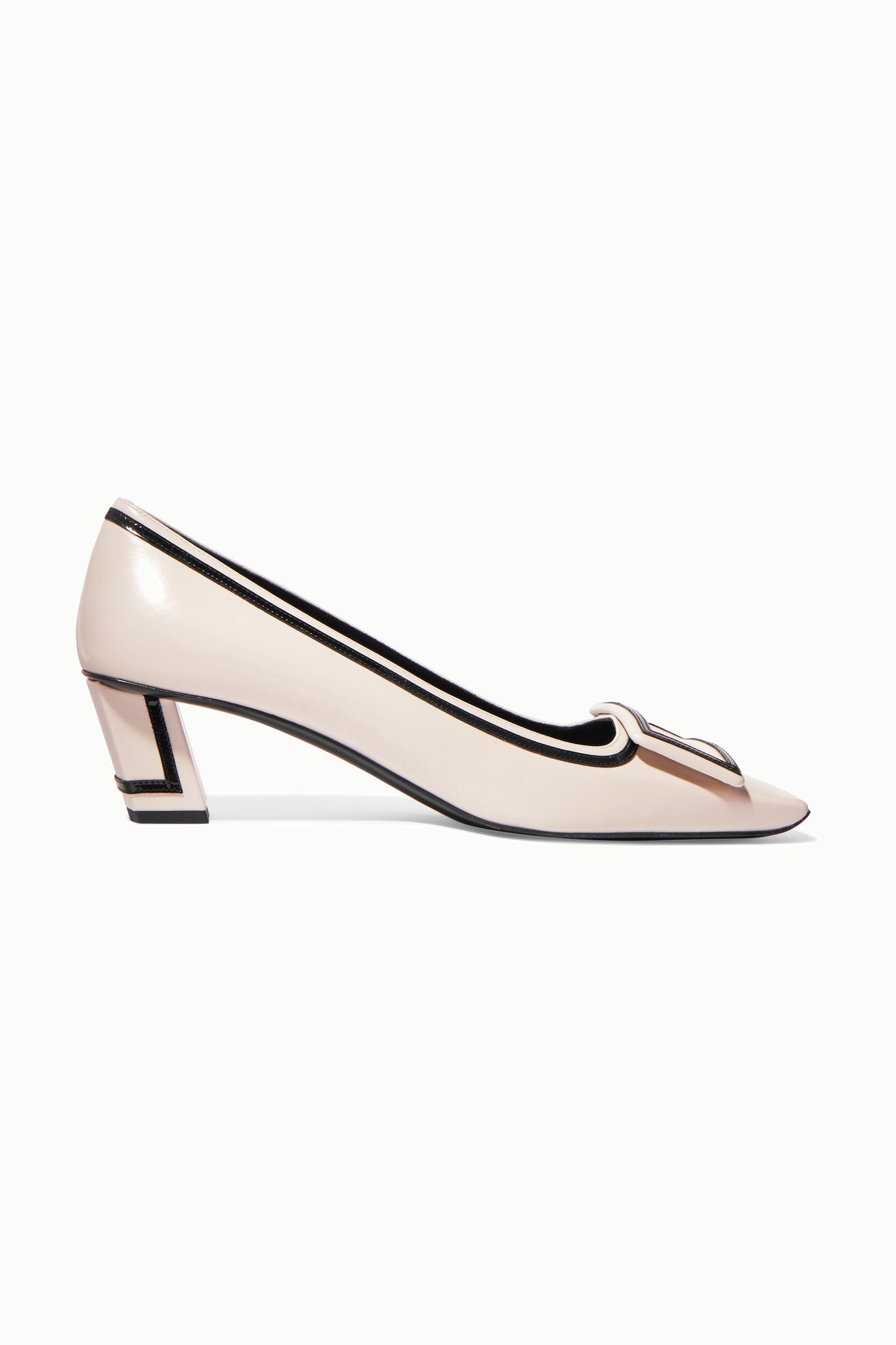 Belle Vivier Graphic patent-trimmed leather pumps - 1