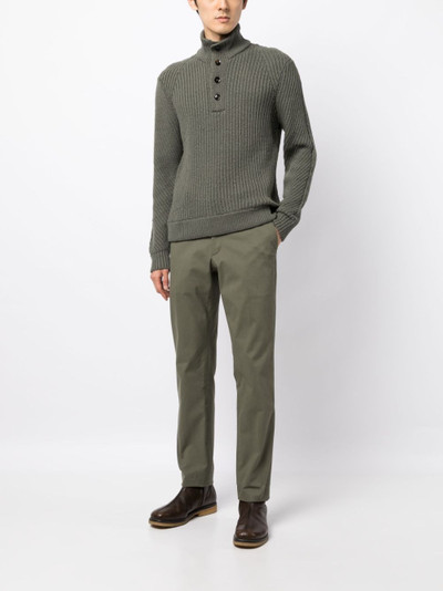 Brioni chunky-ribbed cotton jumper outlook