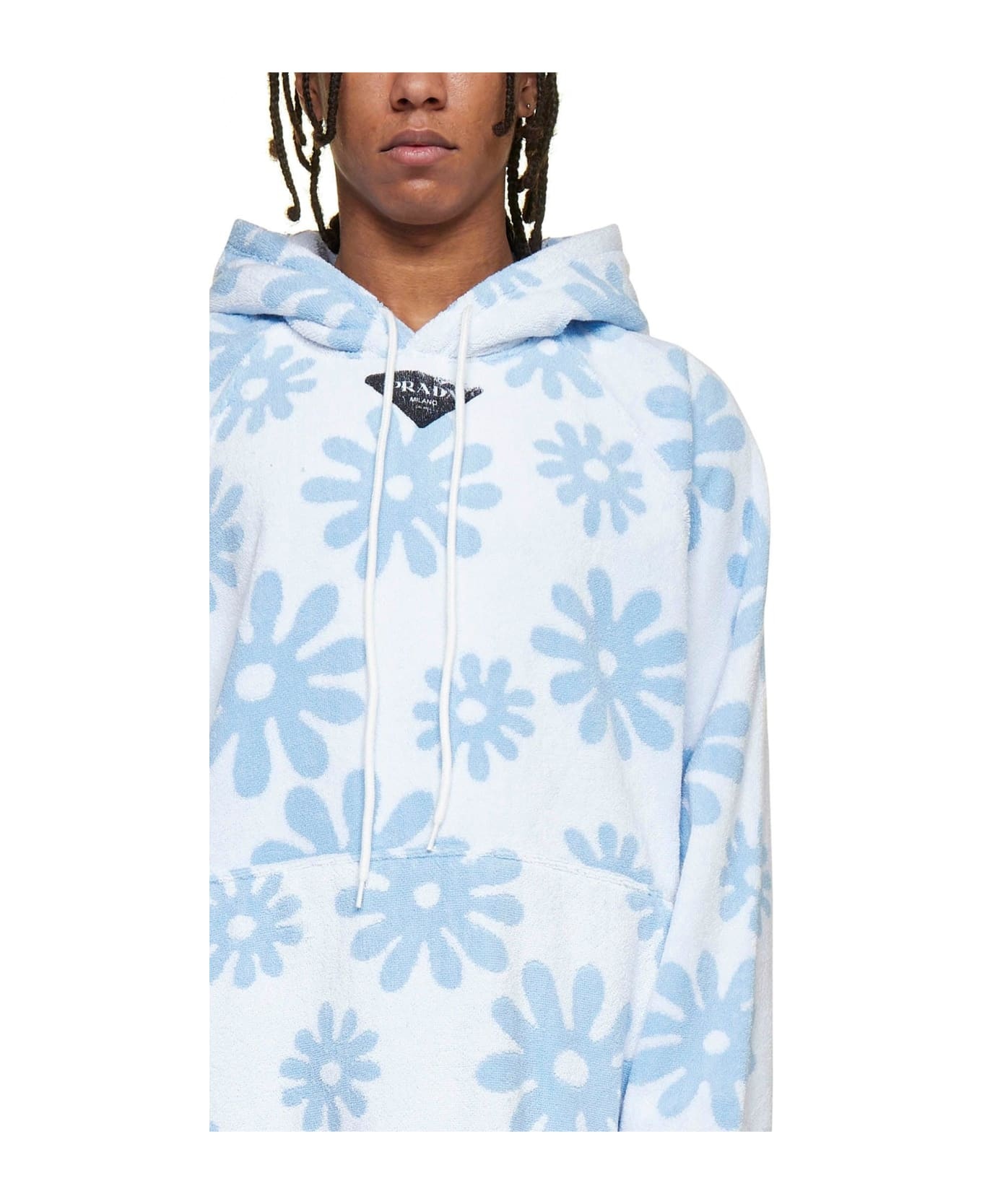 Flower Print Drawstring Hoodie - 5