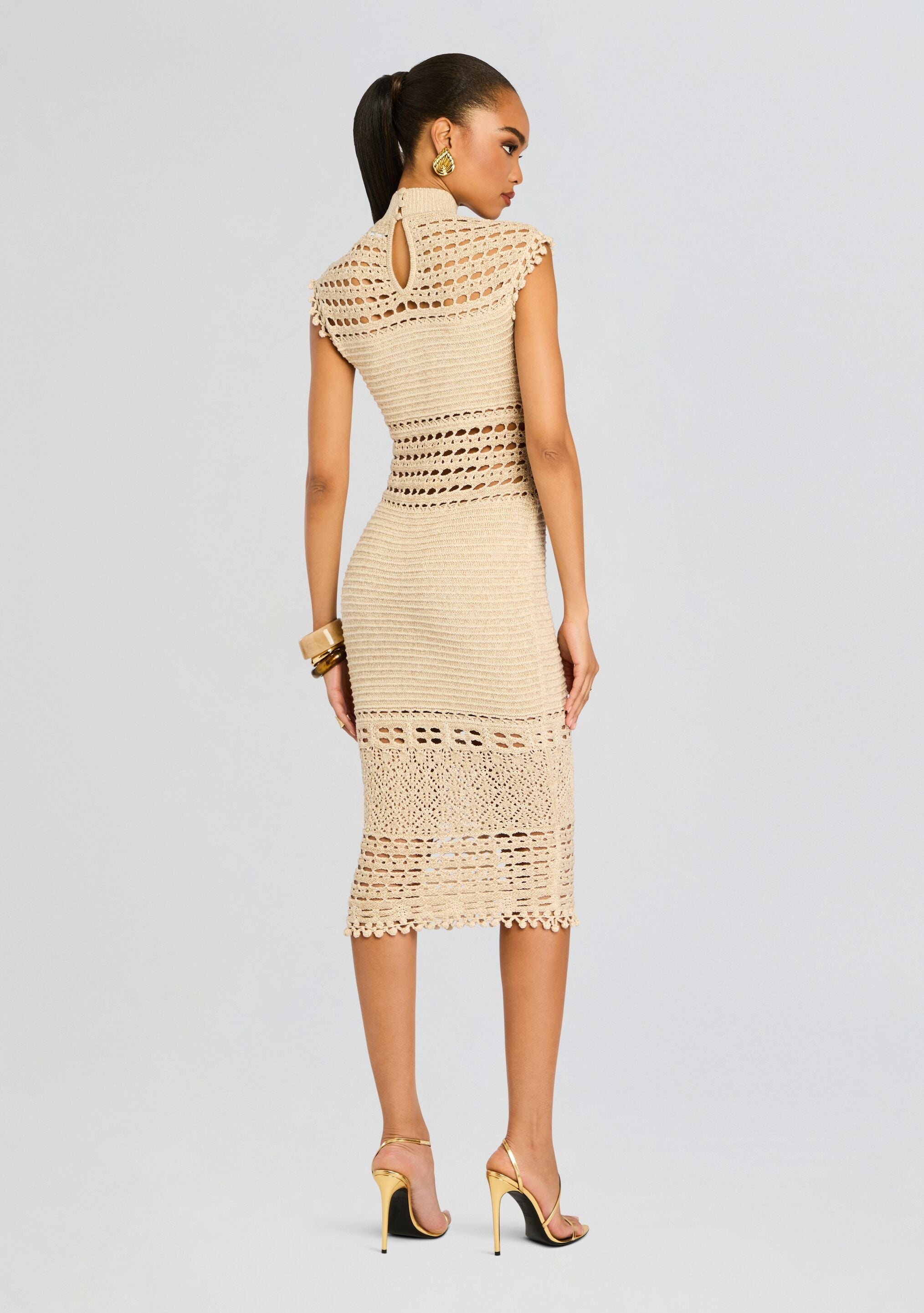MIA KNIT CROCHET DRESS - 4