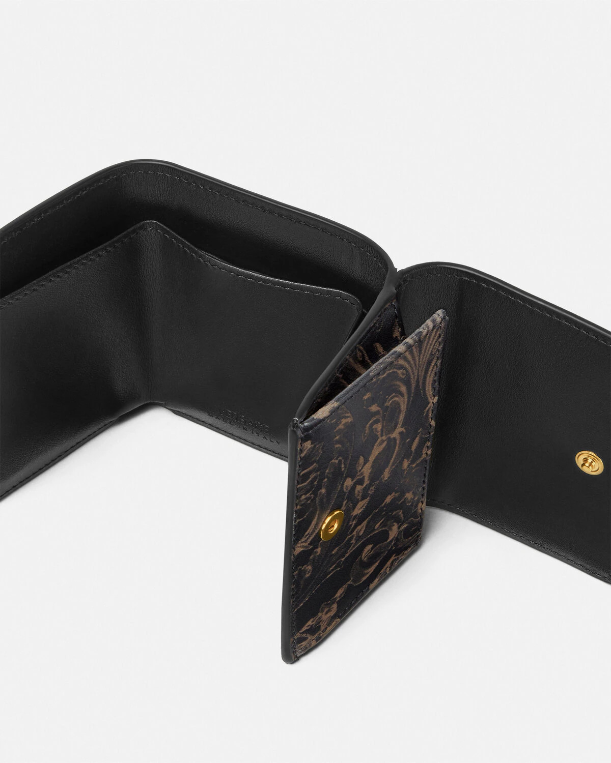 Lasered Barocco Leaf Trifold Wallet - 2