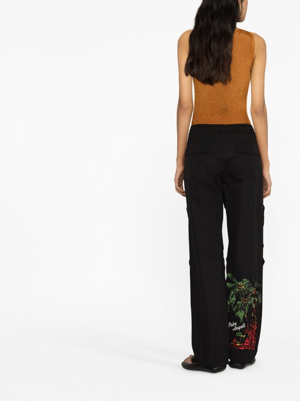 logo-print straight-leg trousers - 3