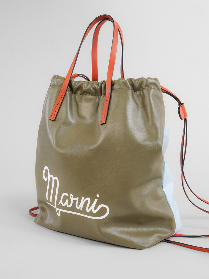 CALF LEATHER AND ECO NYLON BACKPACK 4