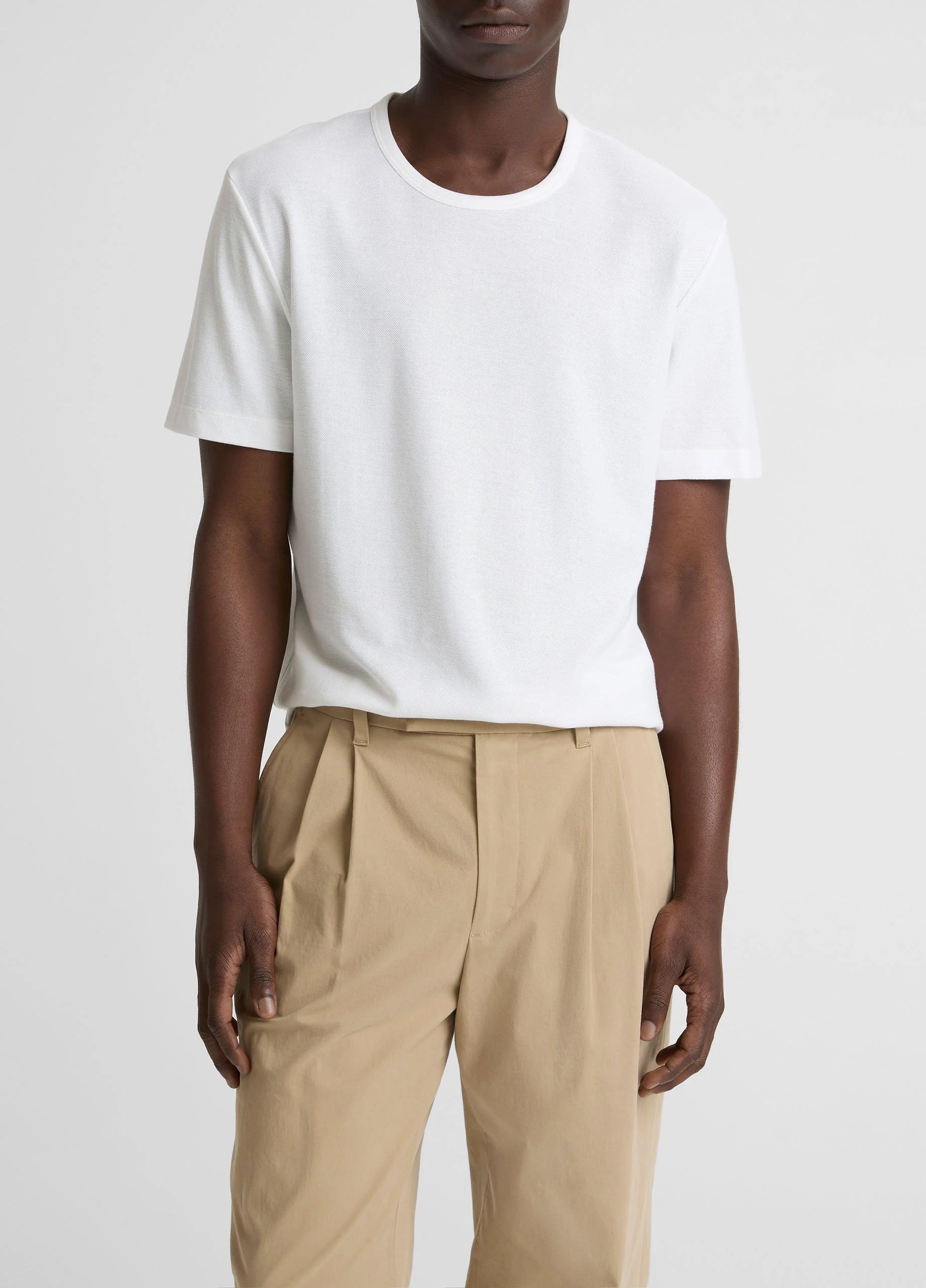 Pima Cotton Piqué Crew Neck T-Shirt - 1