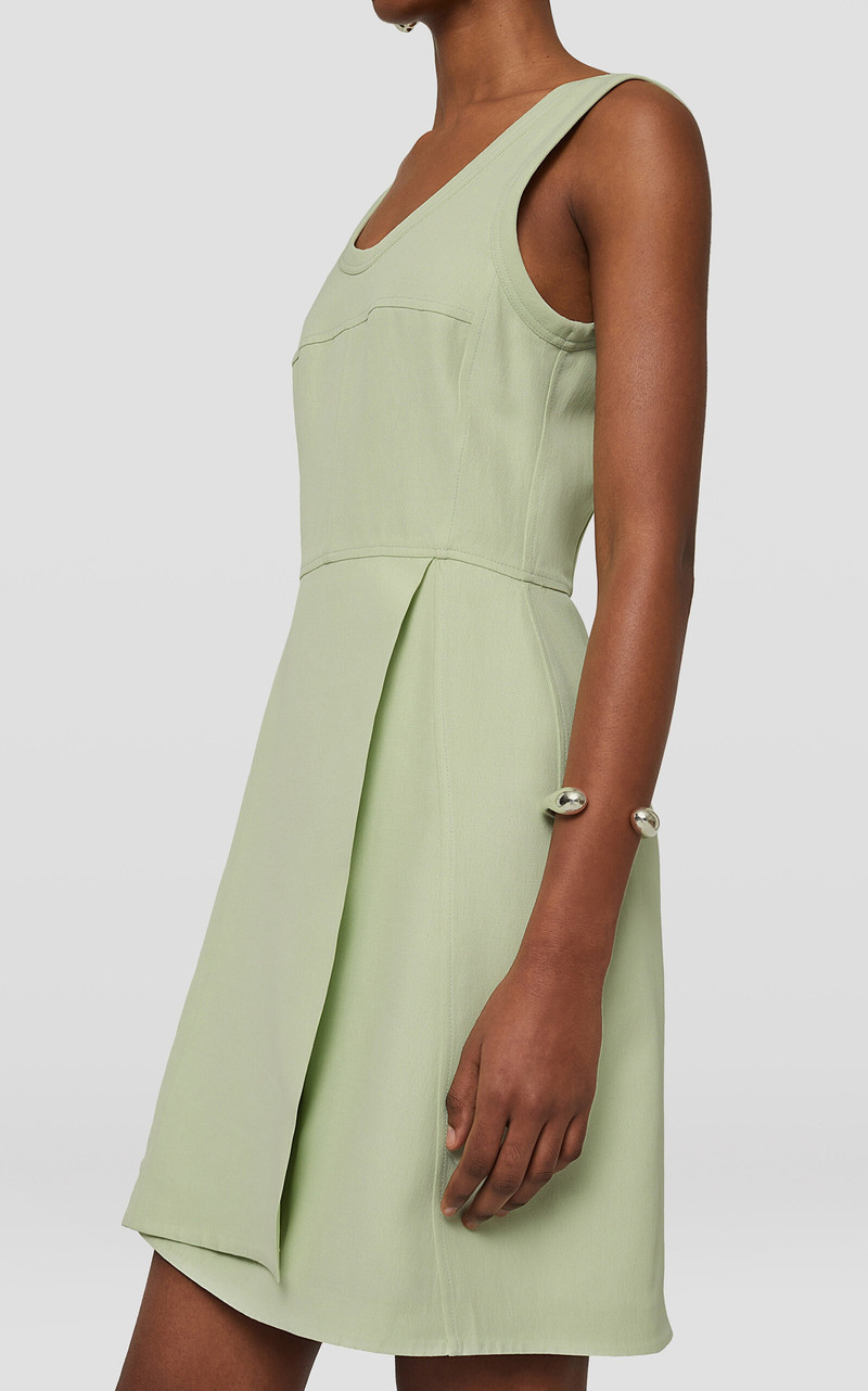 Wrapped Linen-Blend Mini Dress green 5