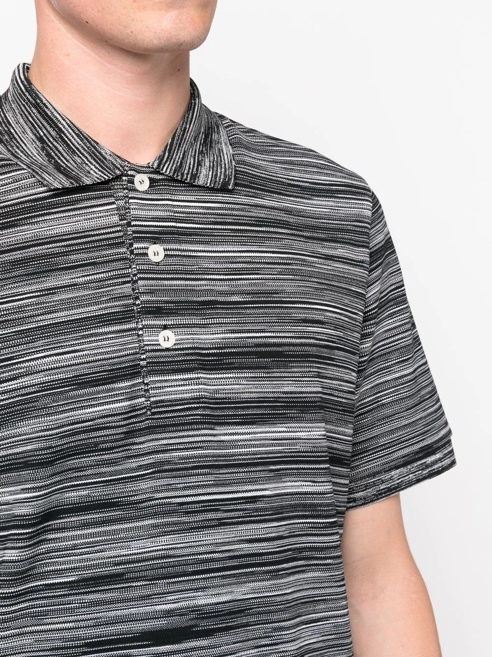 striped short-sleeved polo shirt - 5