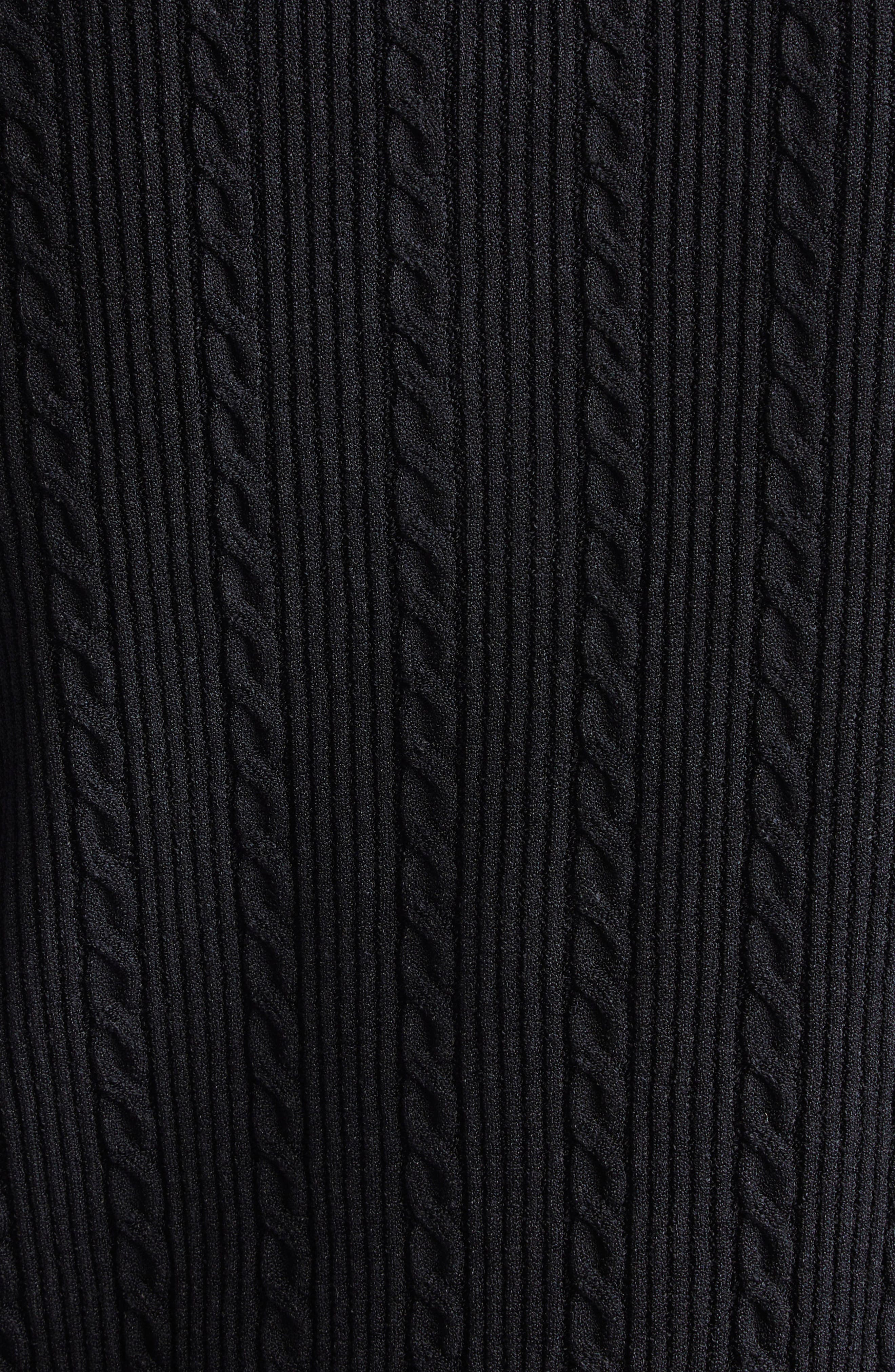 Balmain Cable Stitch Short Sleeve Cardigan in 0Pa Black at Nordstrom - 7
