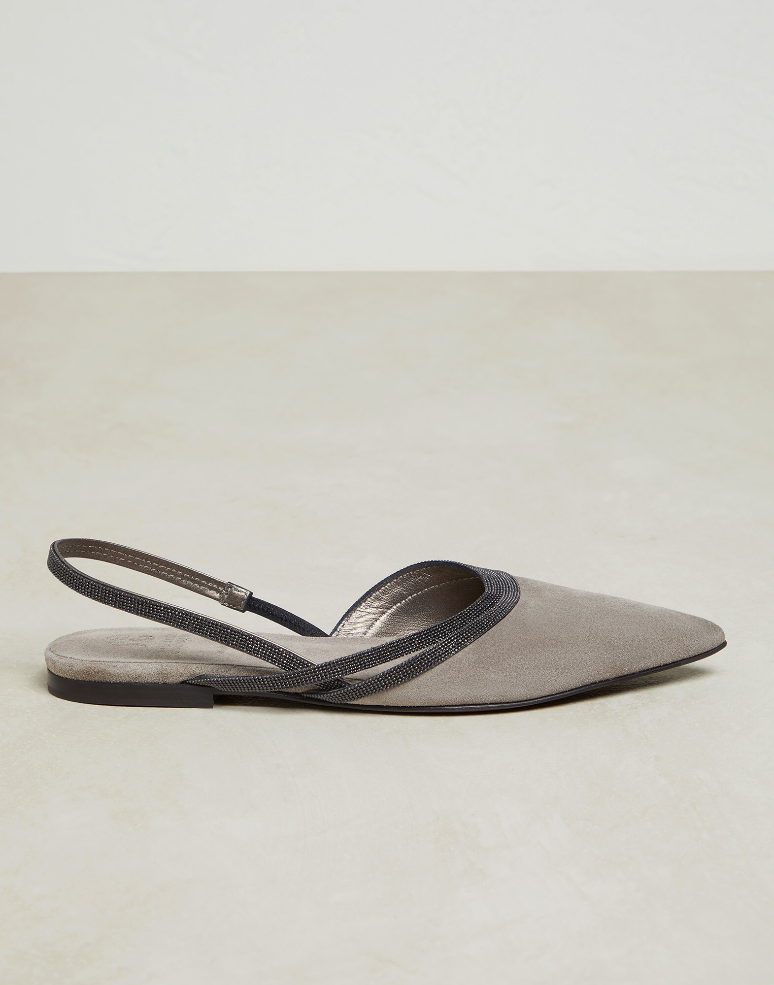 Suede slingback flats with precious straps - 5