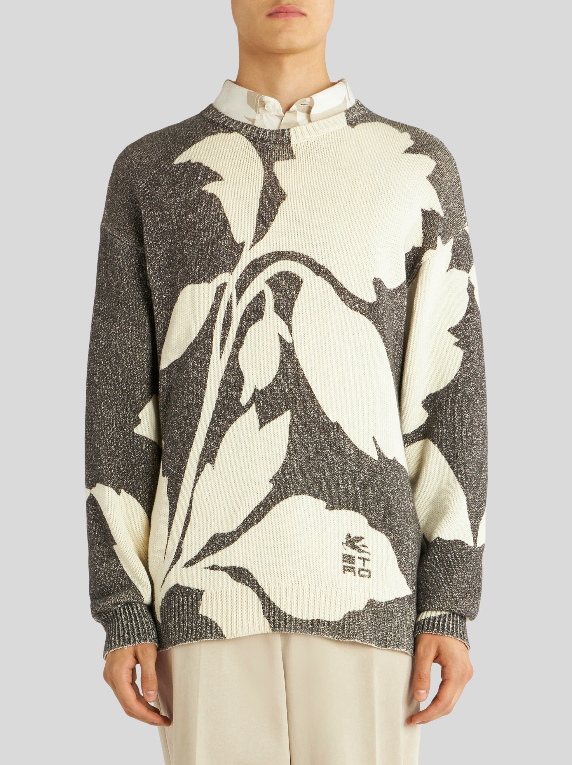 JACQUARD JUMPER WITH MAXI FLOWERS - 2