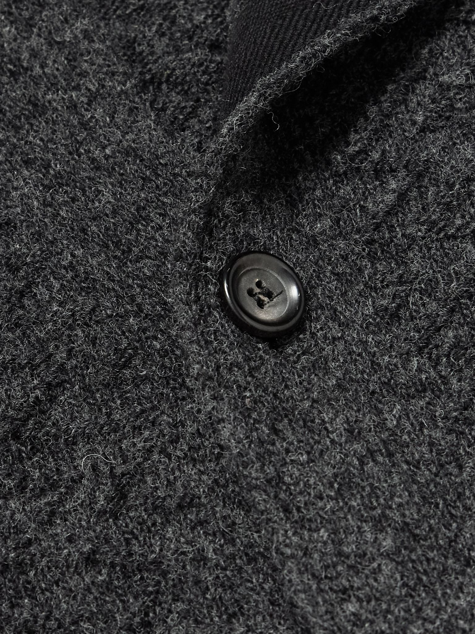 Jarvis Jacquard-Knit Merino Wool Cardigan Charcoal - 4