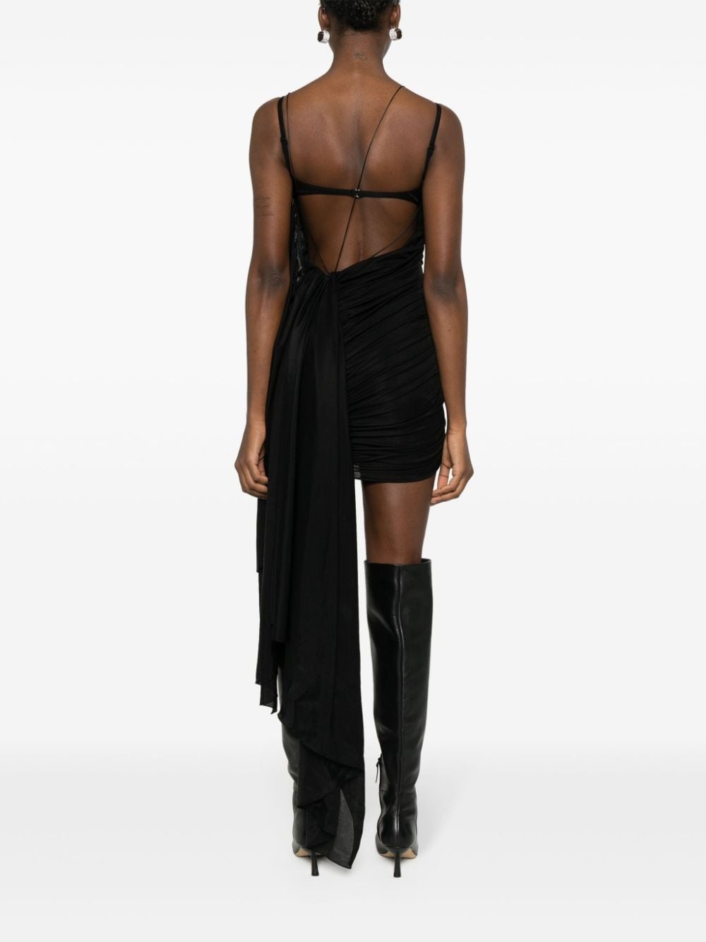 open-back draped minidress - 4