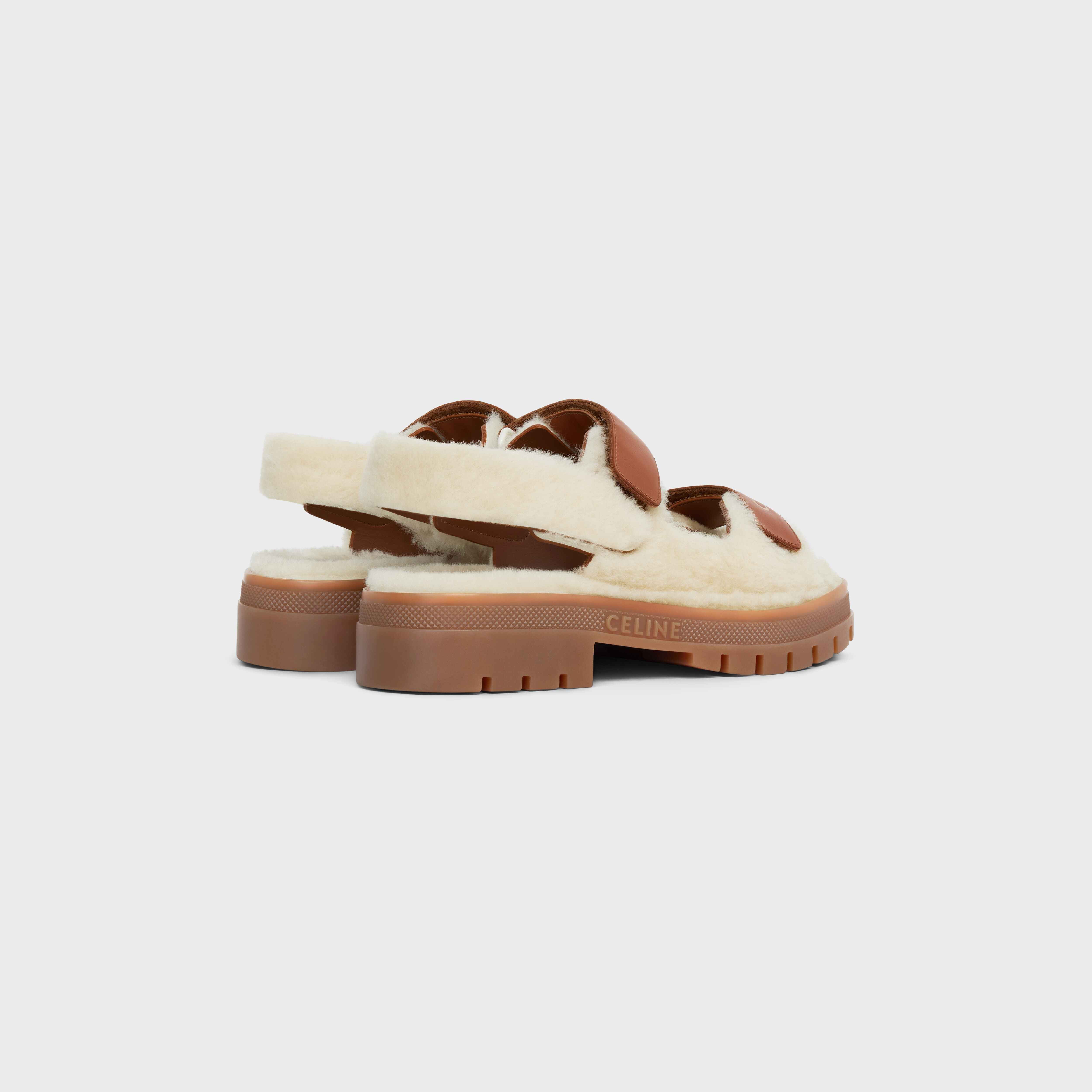 CELINE LEO SCRATCH SANDAL in SHEARLING & CALFSKIN - 3