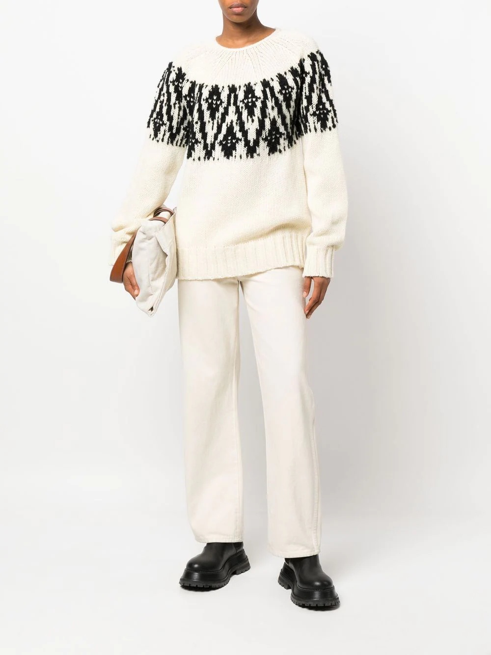 patterned-jacquard knitted jumper - 2